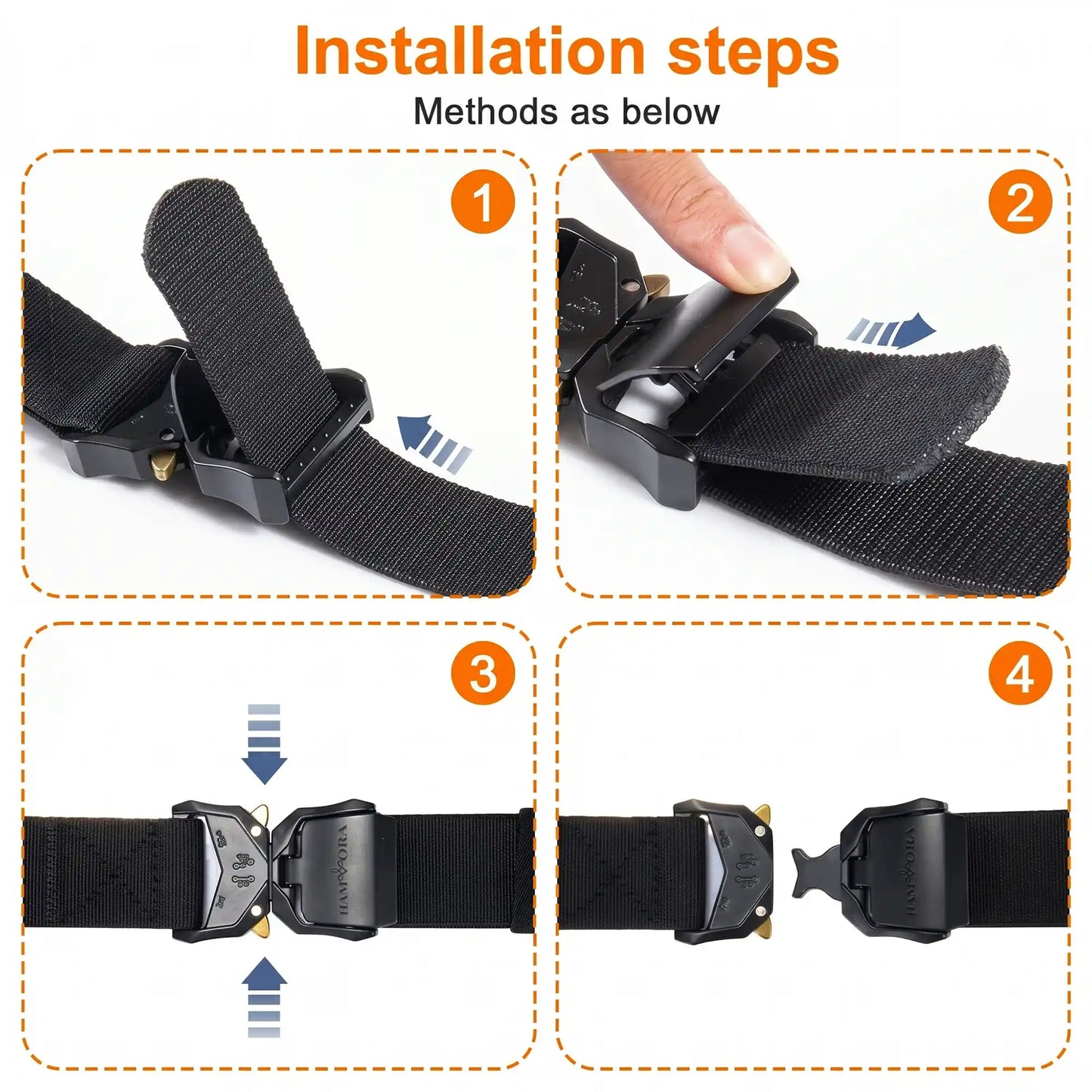 Men's Tactical Belt Quick Release Buckle | No Holes Nylon Belt