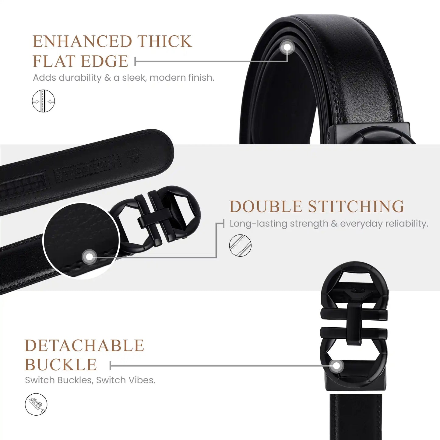 Men's Ratchet Belt No Holes | Automatic Leather Belt – Hamvora